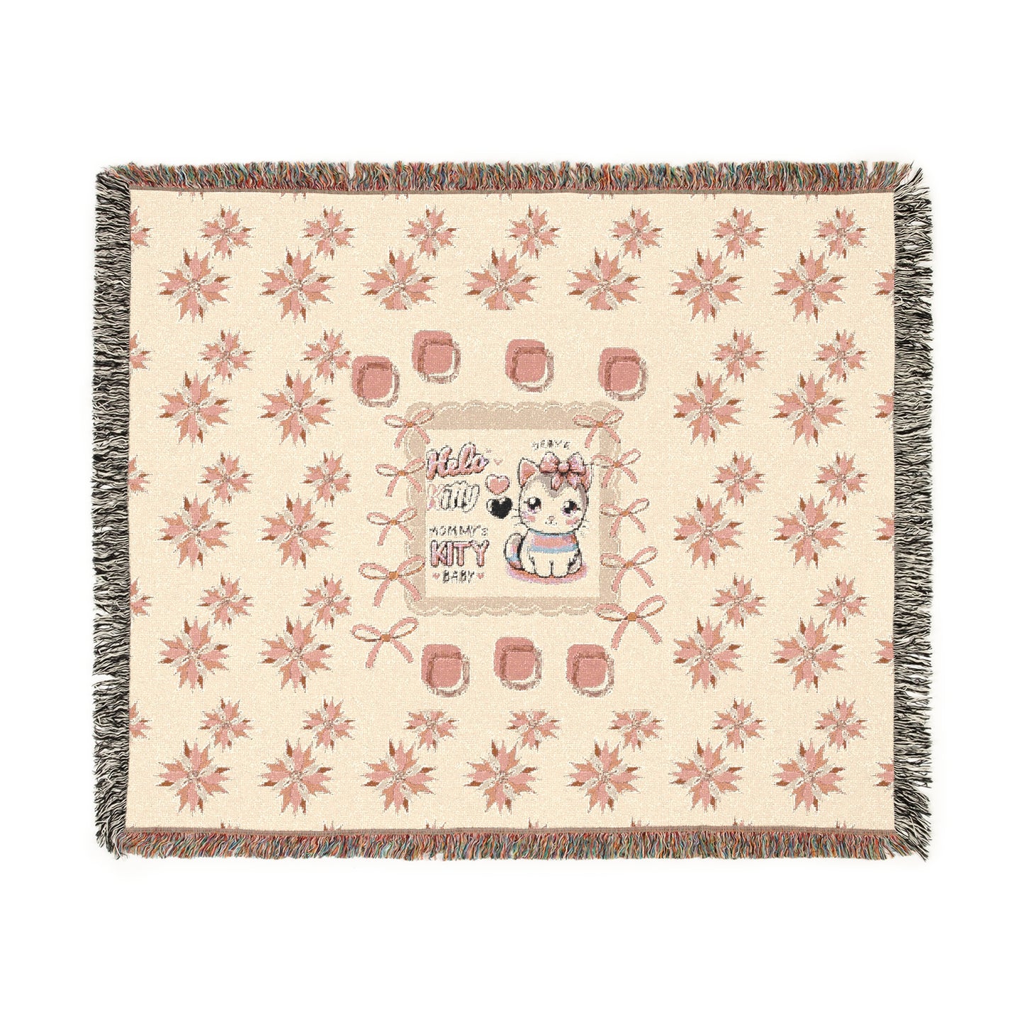 Woven Blanket Hello Kittyy Design