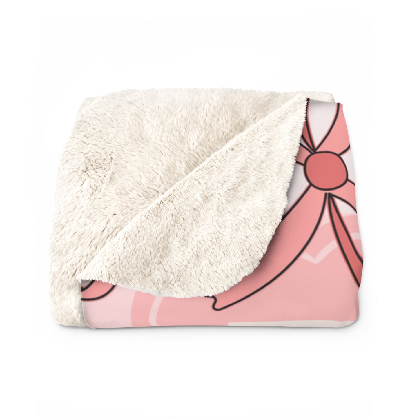 Sherpa Fleece Blanket - Cute Pink Bow Hello Kitty Design - Perfect for Girls and Baby Girls