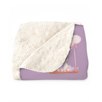 Unicorn Sherpa Fleece Blanket name ZR with flying baby