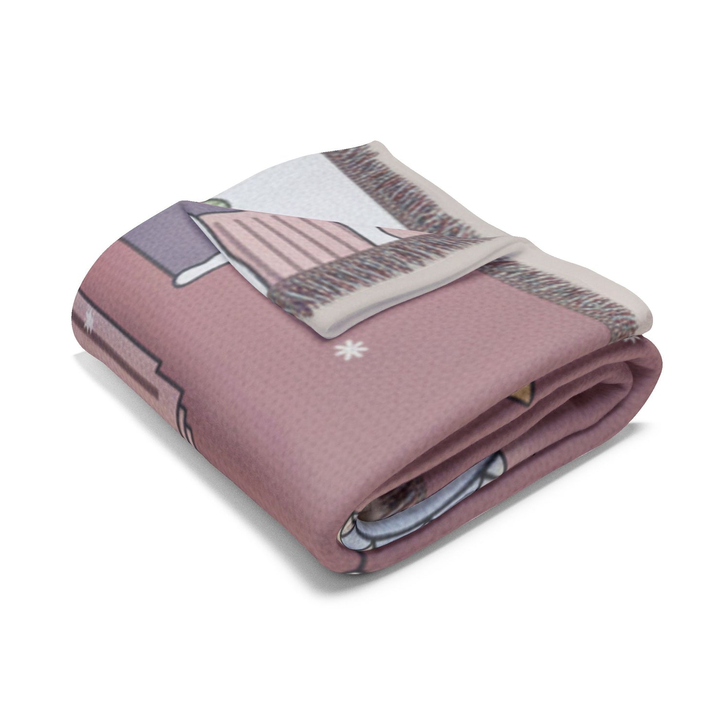 Hello Kitty Santa Sleigh Fleece Blanket – Cute Christmas Tree Holiday Throw