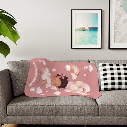 Cozy Sherpa Blanket with Cute Baby Design and unicorns