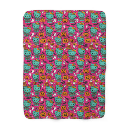 Sherpa Blanket Franken-pink Halloween