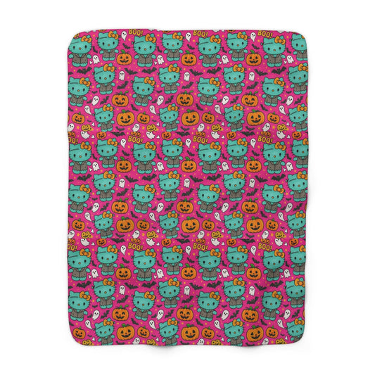 Sherpa Blanket Franken-pink Halloween