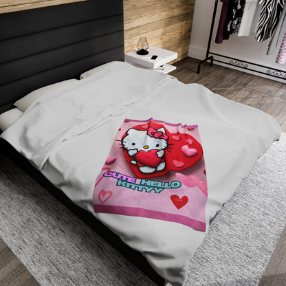 Plush Blanket - Hello Kitty Valentines Day Pink Design