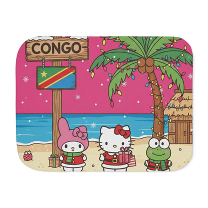 Hello Kitty Congo Beach Reversible Sherpa Blanket — Cozy Two-Color Throw