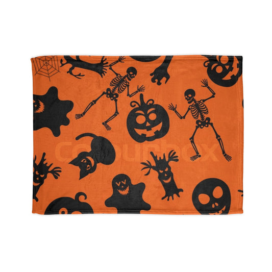 Halloween-Themed Soft Polyester Blanket, Cozy Blanket, Spooky  skeleton Decor, Halloween Gift, Warm Throw Blanket, Festive Blanket