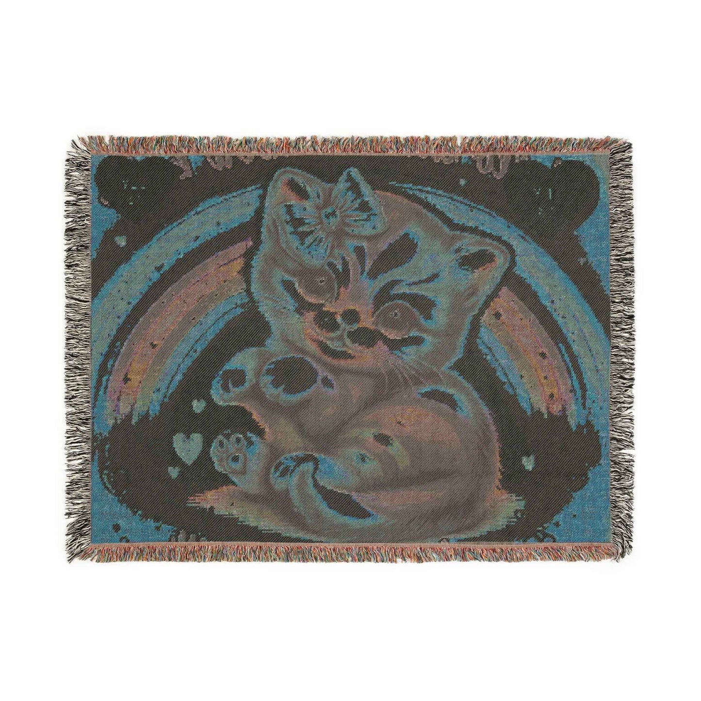 Woven Blanket - Cute Hello Kitty Pink Bow at Rainbow Day - Hello Kittyy Blanket Store