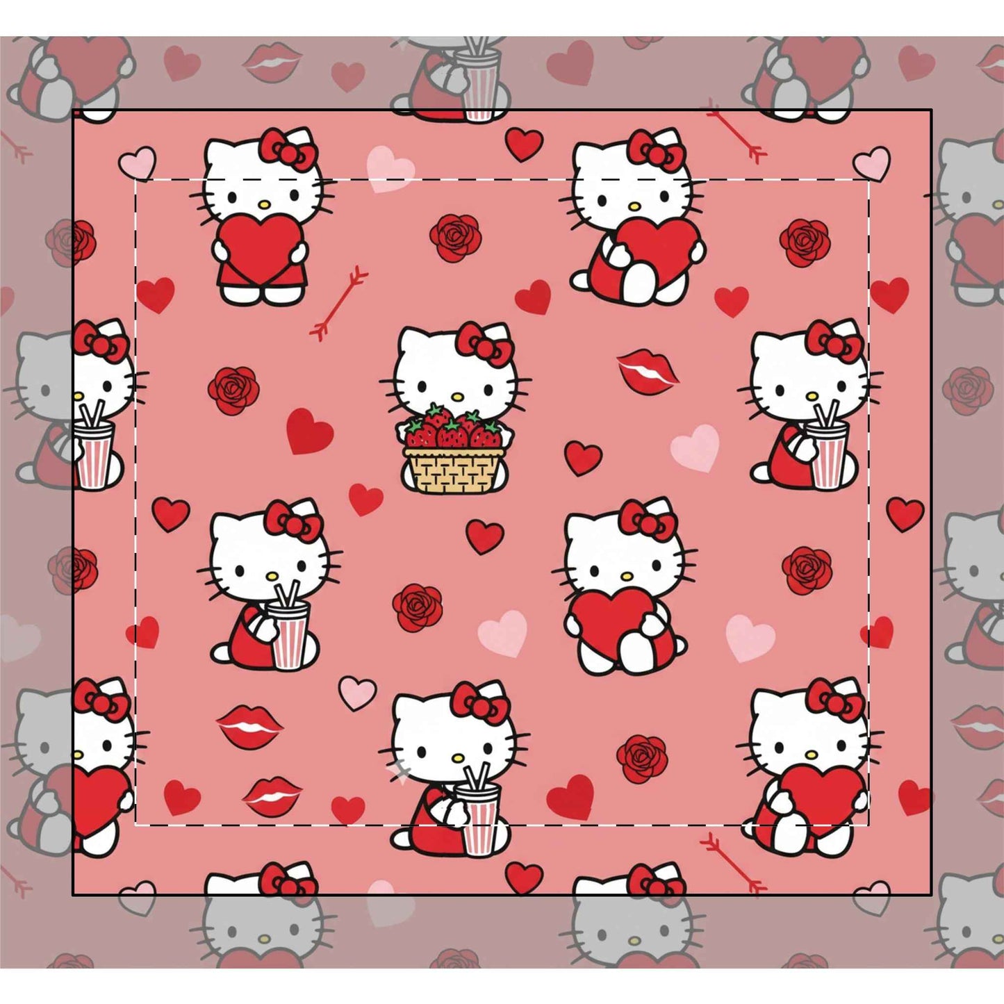 Hello Kitty Valentine Minky Baby Lovey Blanket