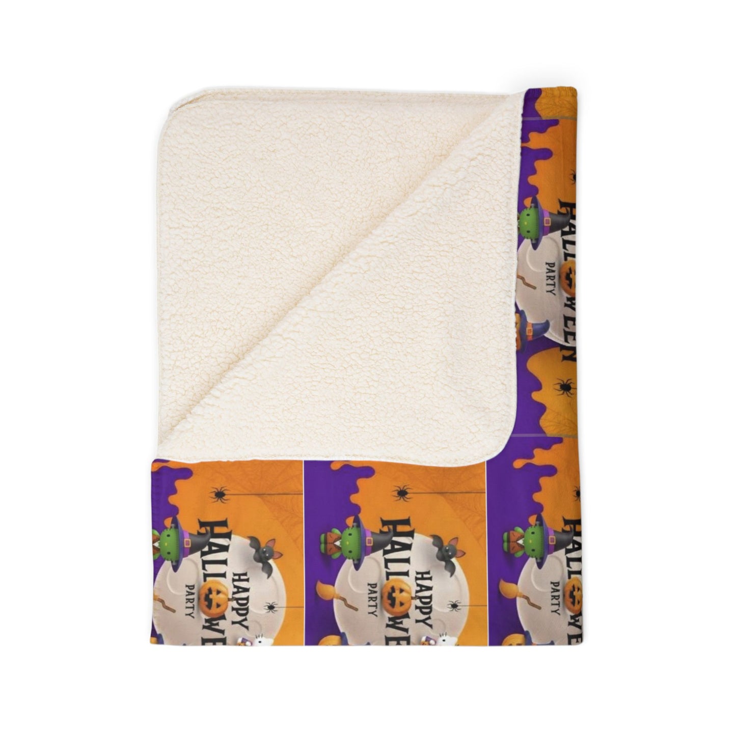 Fleece Sherpa Blanket - Frankenstein Hello Kitty - Happy Halloween Party