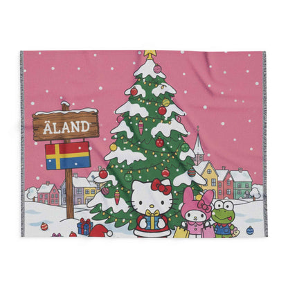 Hello Kitty Åland Christmas Fleece Blanket — Cute Holiday Tree Throw