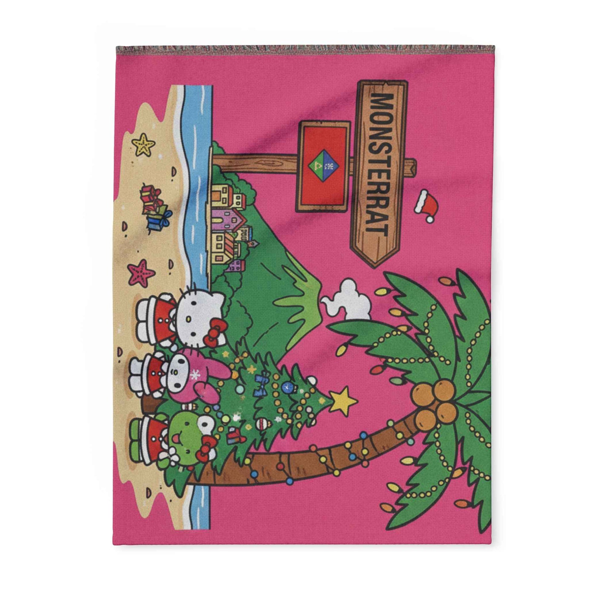 Arctic Fleece Blanket — Cute Hello Kitty Tropical Christmas on Montserrat Throw
