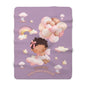 Unicorn Sherpa Fleece Blanket name ZR with flying baby