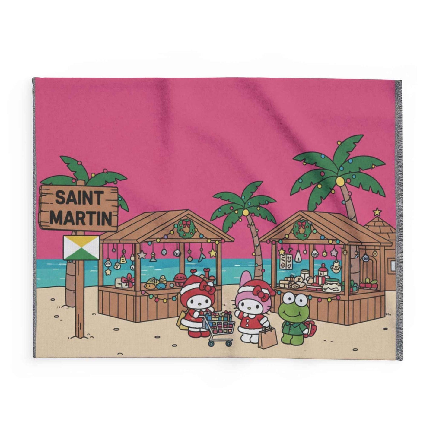 Arctic Fleece Blanket_Hello kitty christmas Saint Martin