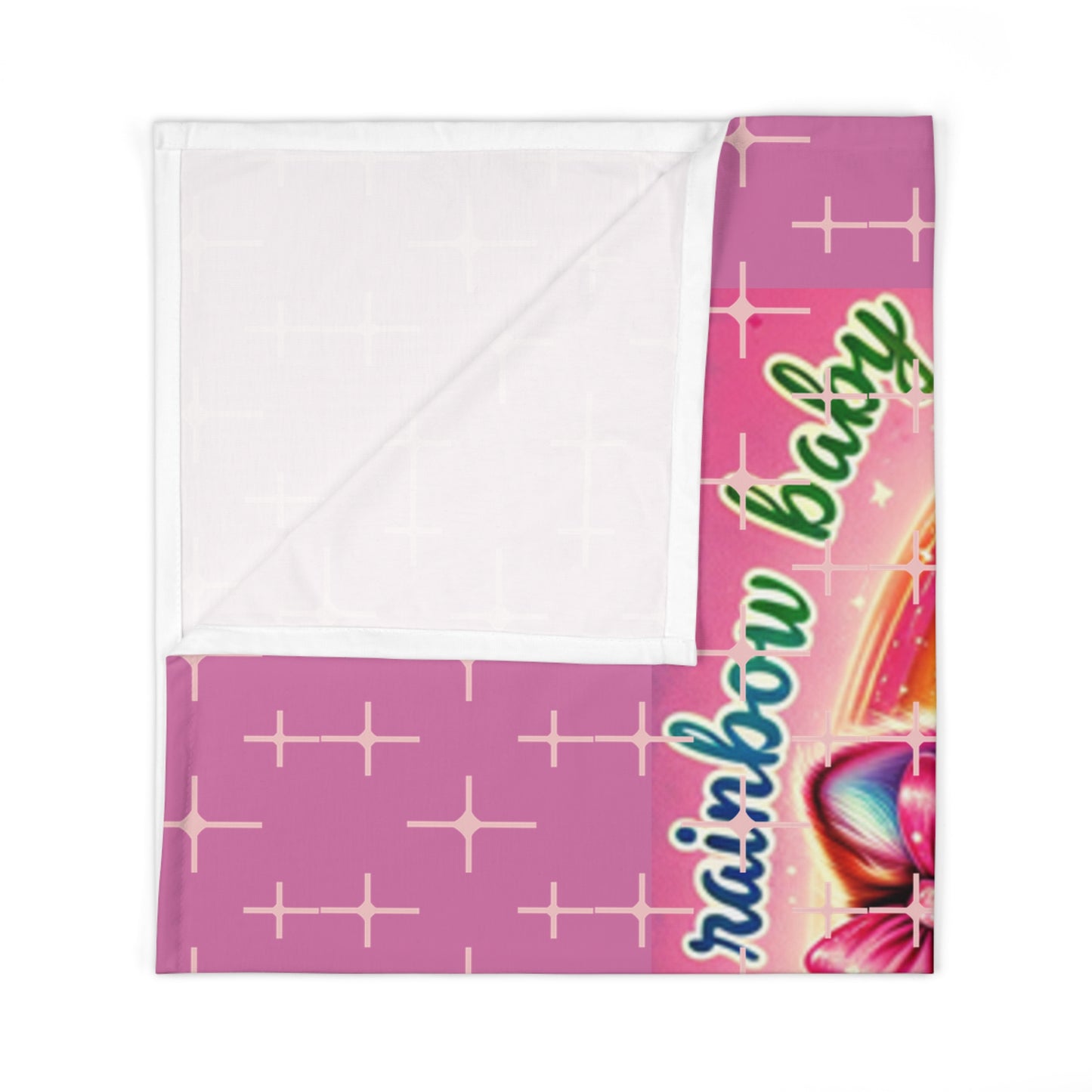 Swaddle Blanket Pink Kitty Rainbow