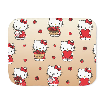 Kawaii Beige Sherpa Blanket — Valentine's Day Gift for Her