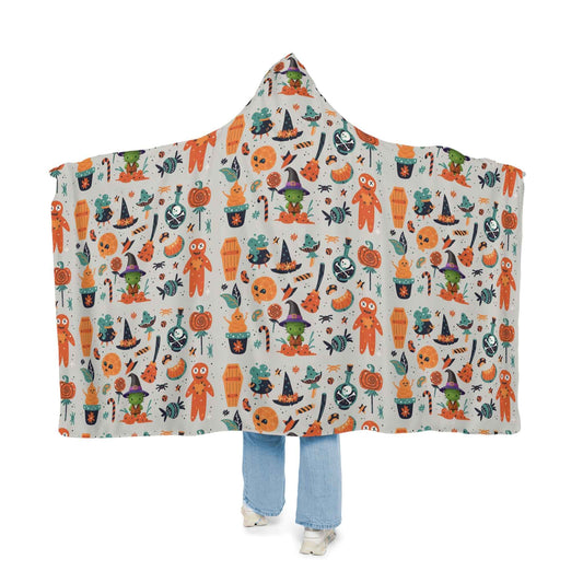 Halloween frankenstein hello kitty-Themed Snuggle Blanket | Festive Hooded Comfort