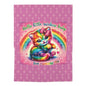 Swaddle Blanket Pink Kitty Rainbow