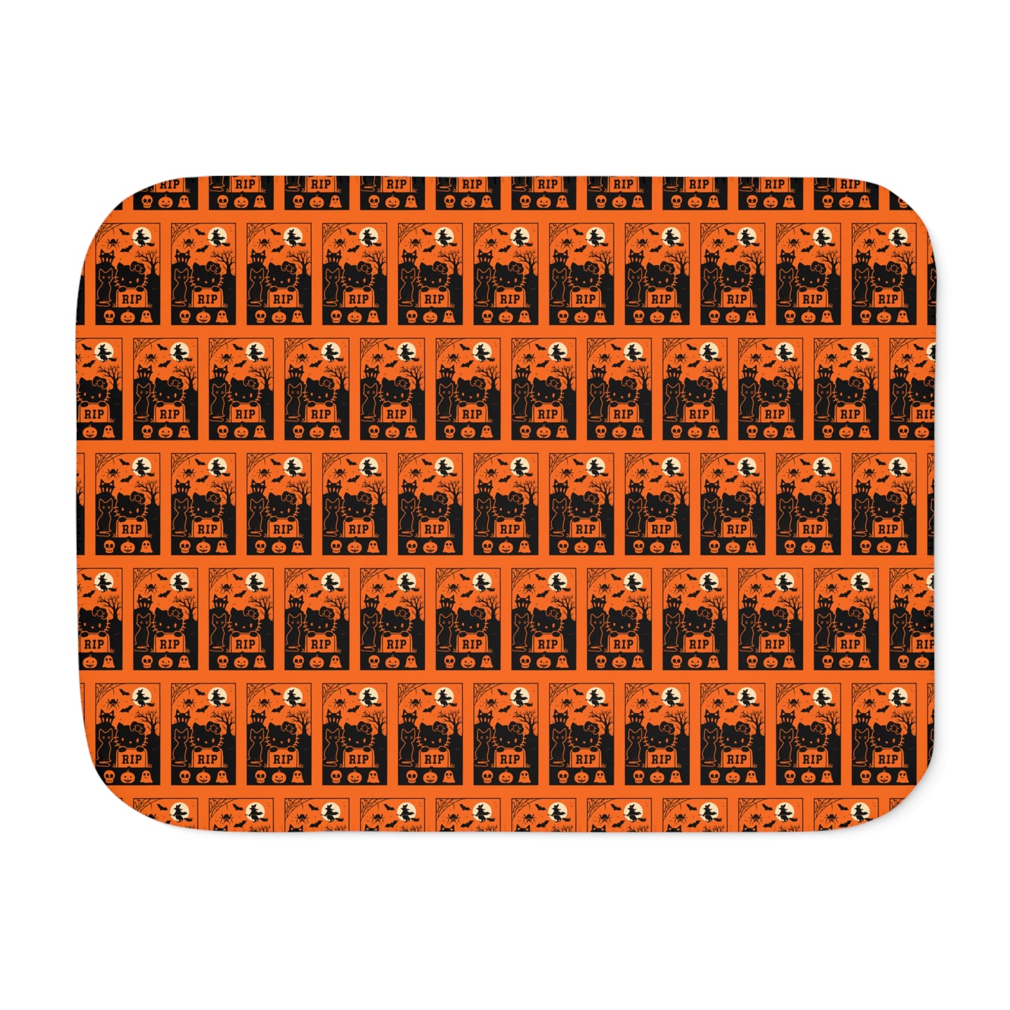 Sherpa Blanket - Black Hello Kitty Orange Blanket