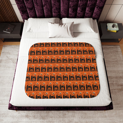Sherpa Blanket - Black Hello Kitty Orange Blanket