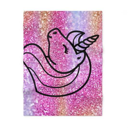 Magical Unicorn Fleece Baby Blanket  pink- Soft Glitter Design for Cozy Moments