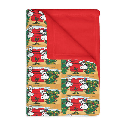 Blanket - Snoopy Christmas Theme Velveteen Microfiber (Two-Sided Print) snoopy blanket