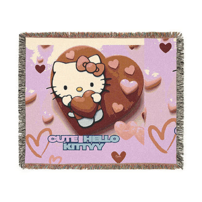 Woven Blanket - Hello Kitty Character Valentine Design