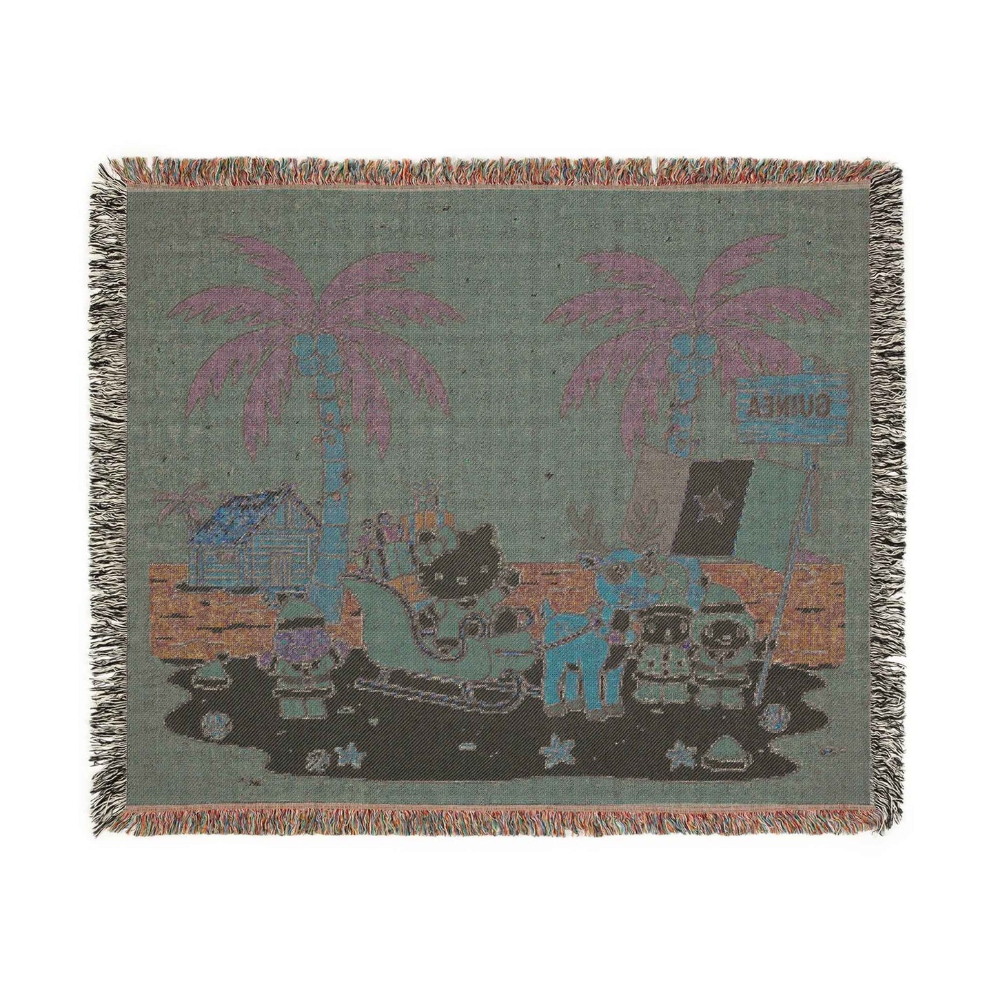 Hello Kitty Christmas Woven Blanket — Holiday Beach & Camping Throw