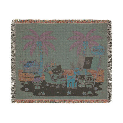 Hello Kitty Christmas Woven Blanket — Holiday Beach & Camping Throw
