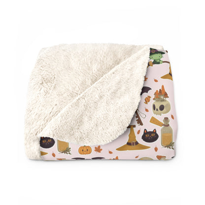 Sherpa Blanket Frankenstein Hello Kitty Pink Design