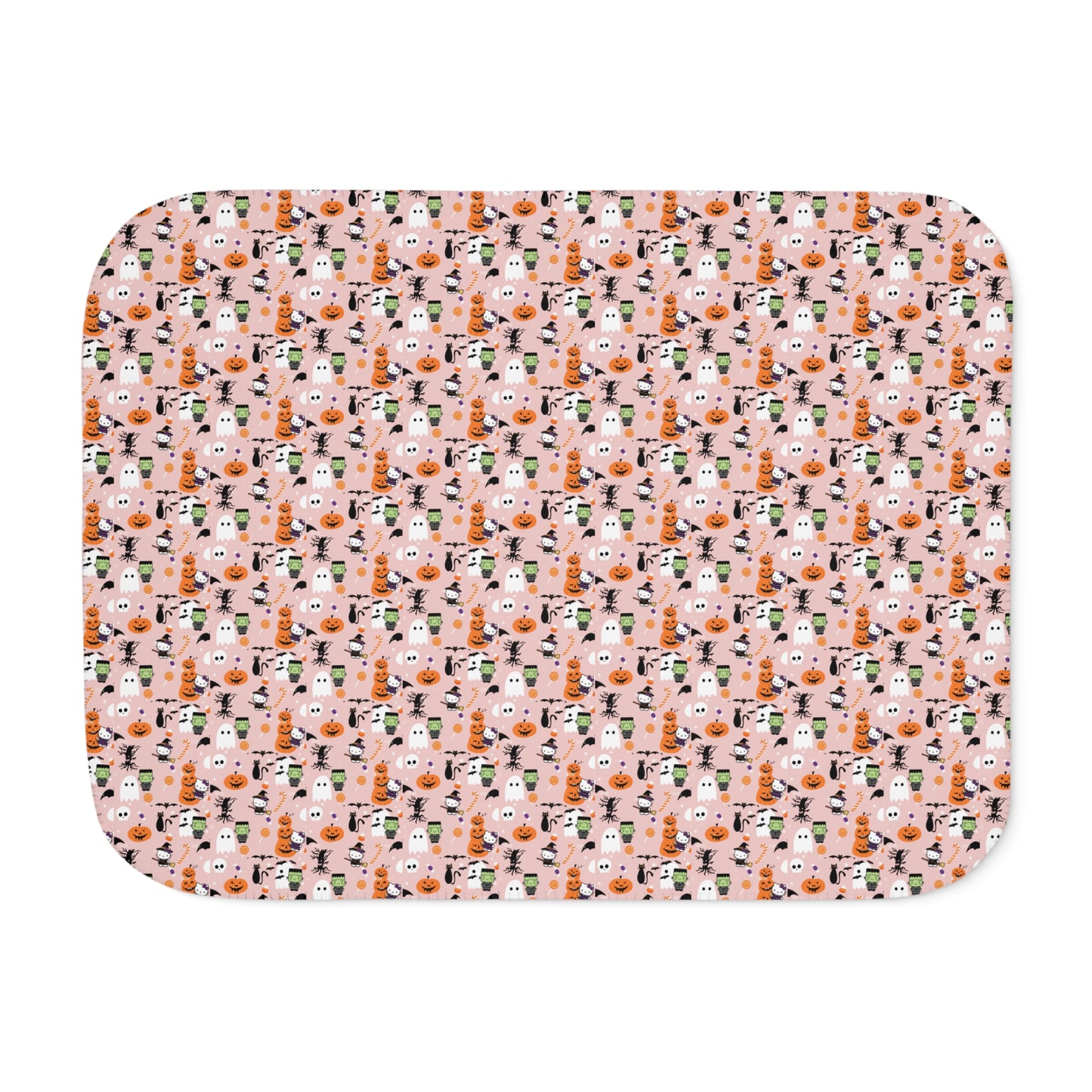 Sherpa Blanket - Soft Frankenstein Hello Kitty Light Pink Sherpa