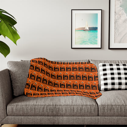 Sherpa Blanket - Black Hello Kitty Orange Blanket