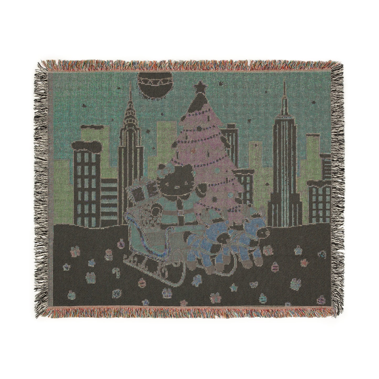 Hello Kitty Christmas Pink Woven Blanket — Festive Fandom Throw