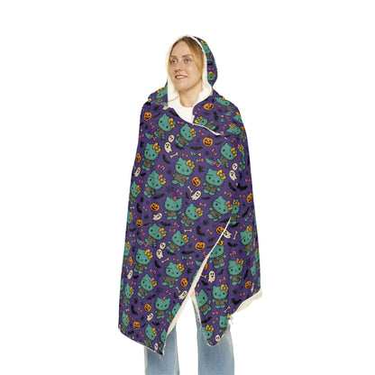 Wearable Snuggle Blanket - Frankenstein Design - Purple with Pink Bows - Halloween