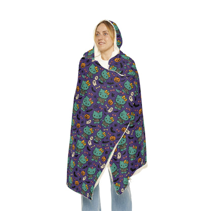 Wearable Snuggle Blanket - Frankenstein Design - Purple with Pink Bows - Halloween - Hello Kittyy Blanket Store