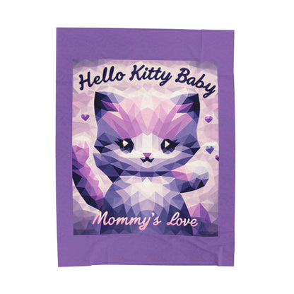 Plush Blanket - Hell9 Kitty Purple Velveteen - Hello Kittyy Blanket Store