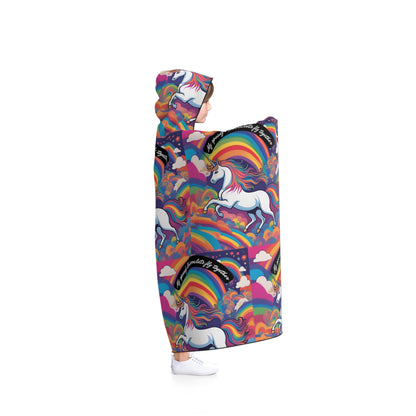 Kids Unicorn Rainbow Hooded Blanket